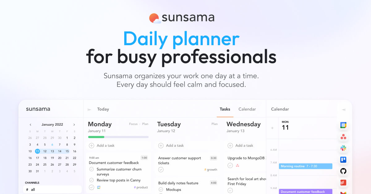 Sunsama - The daily planner for busy professionals